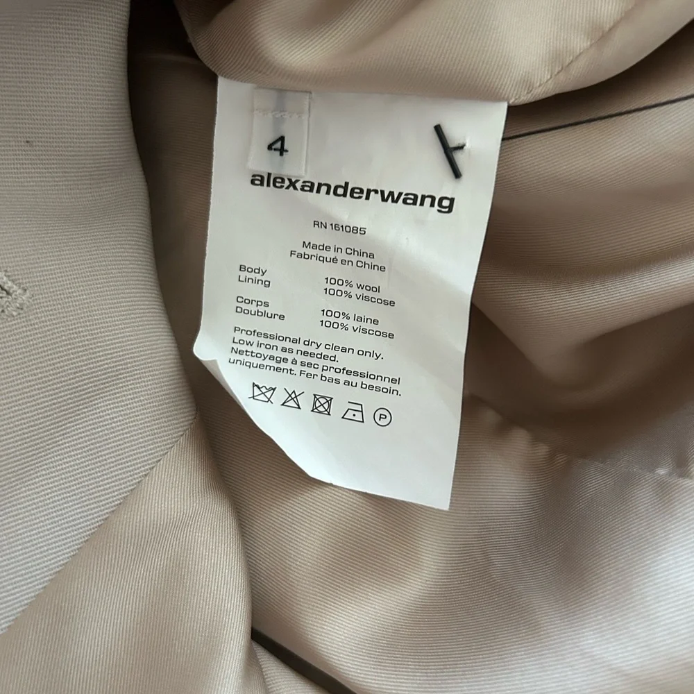 NWOT Alexander Wang Dry Wool Twill Blazer Jacket Dress w/ Logo Belt 4